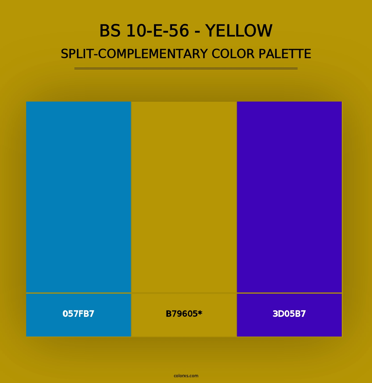 BS 10-E-56 - Yellow - Split-Complementary Color Palette