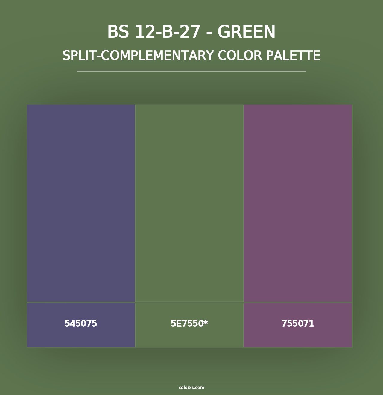 BS 12-B-27 - Green - Split-Complementary Color Palette