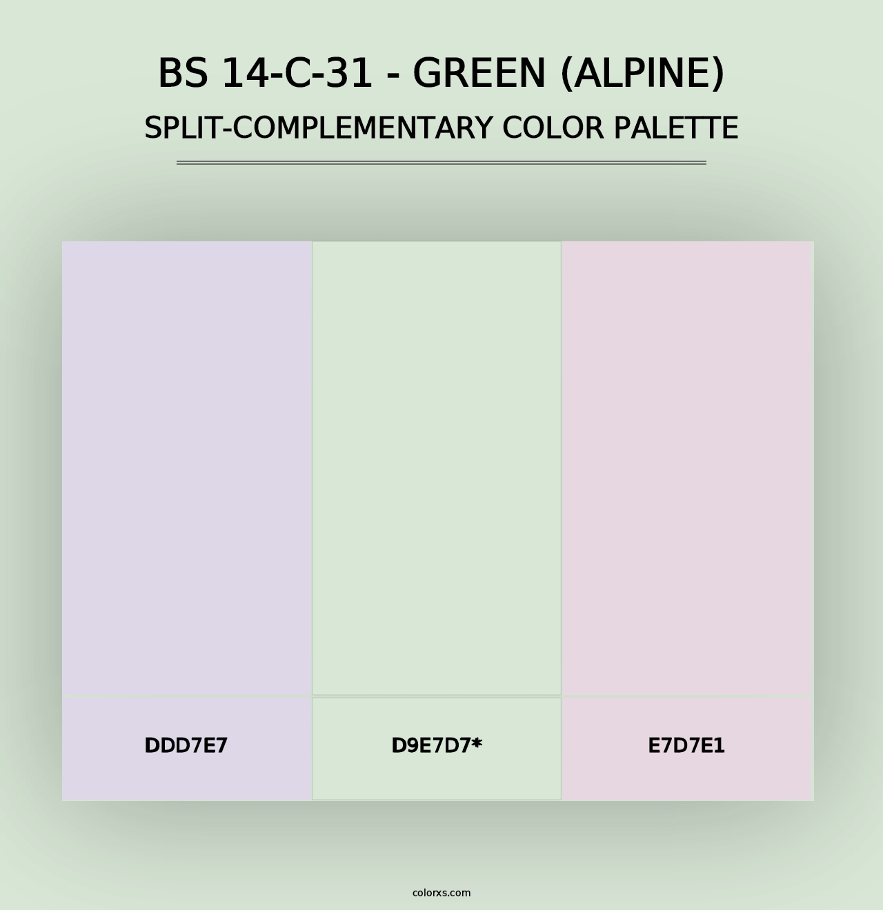 BS 14-C-31 - Green (Alpine) - Split-Complementary Color Palette