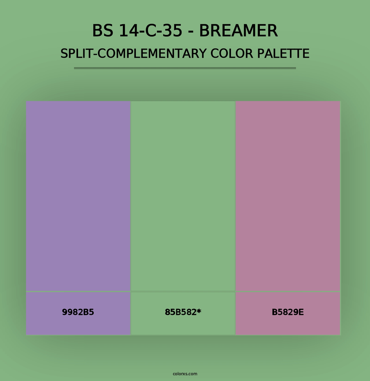 BS 14-C-35 - Breamer - Split-Complementary Color Palette