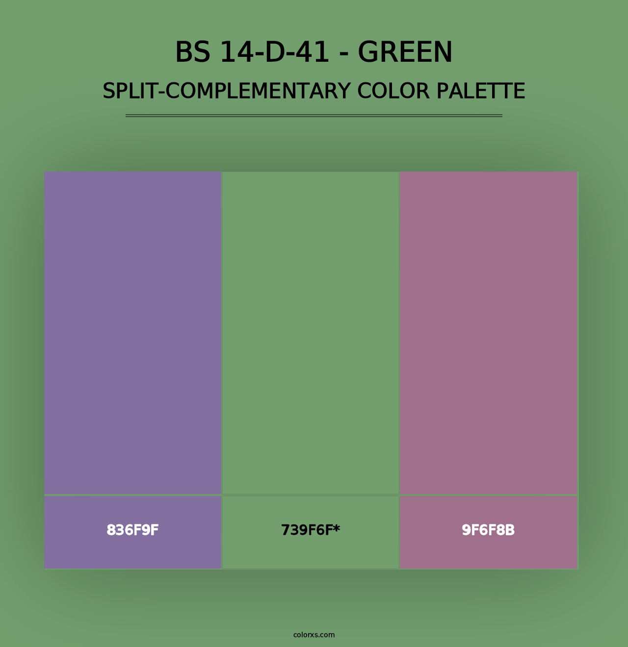 BS 14-D-41 - Green - Split-Complementary Color Palette