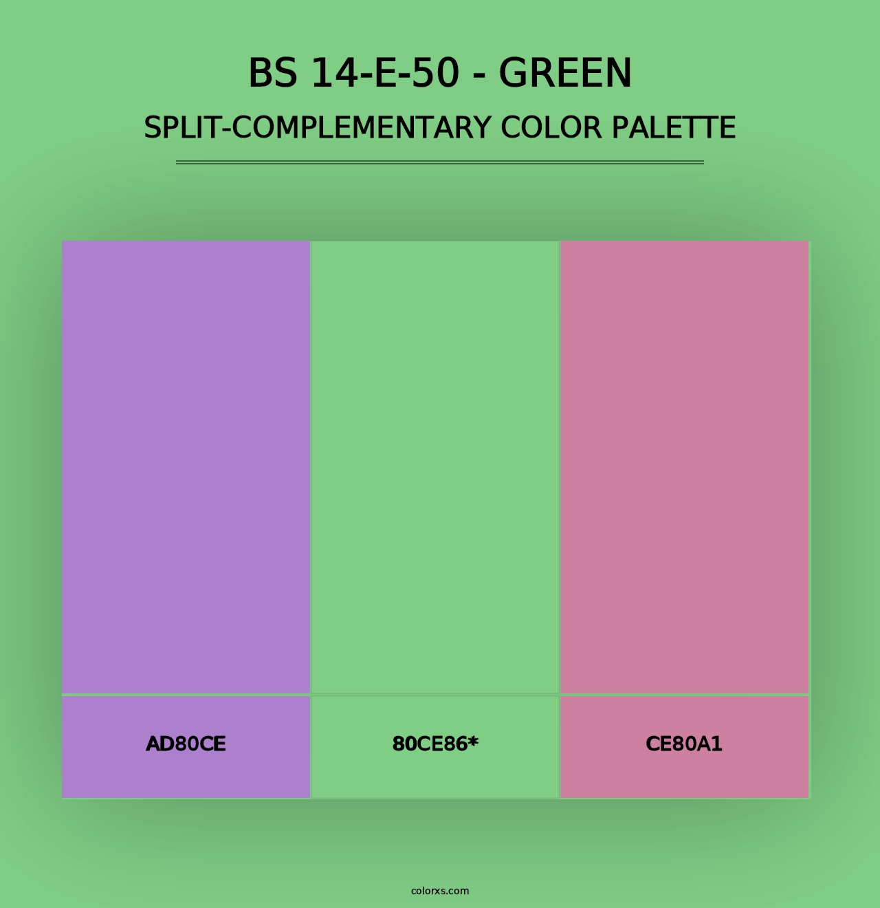 BS 14-E-50 - Green - Split-Complementary Color Palette