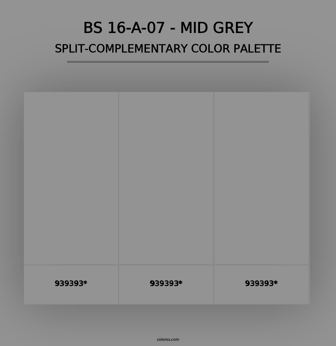 BS 16-A-07 - Mid Grey - Split-Complementary Color Palette