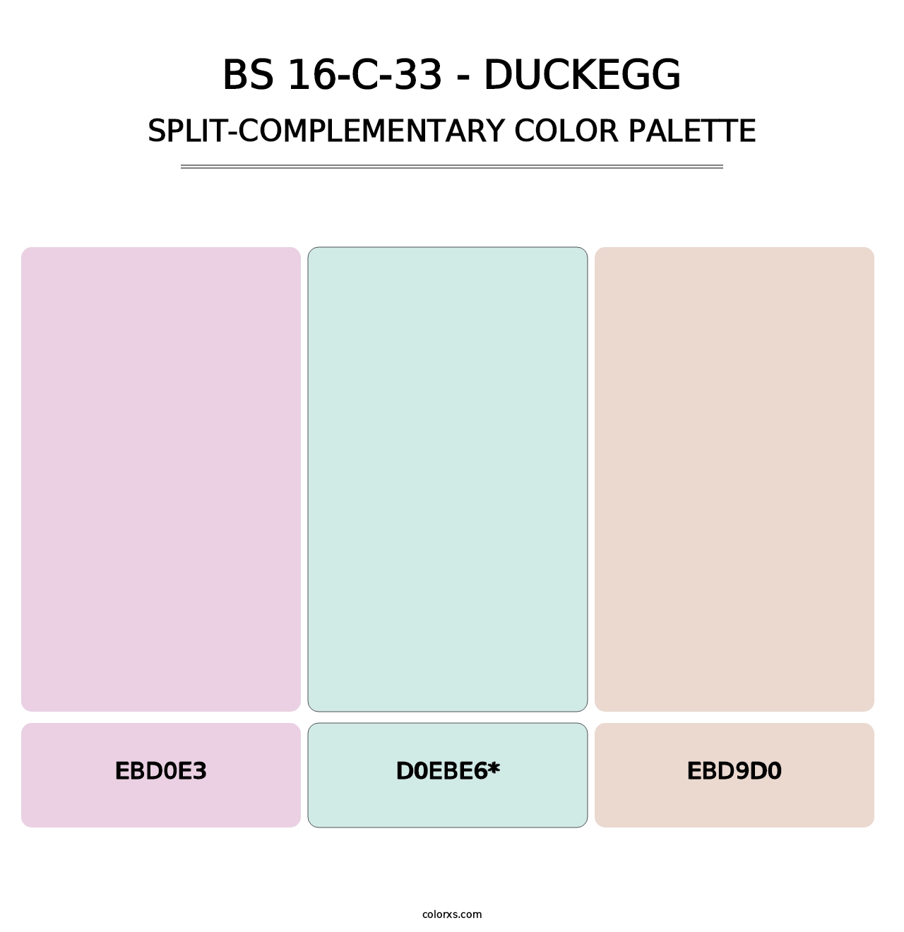 BS 16-C-33 - Duckegg - Split-Complementary Color Palette