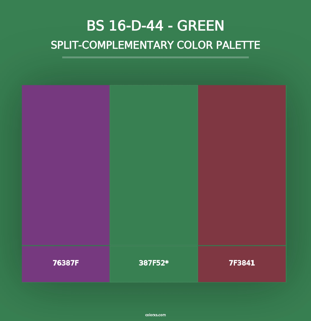 BS 16-D-44 - Green - Split-Complementary Color Palette