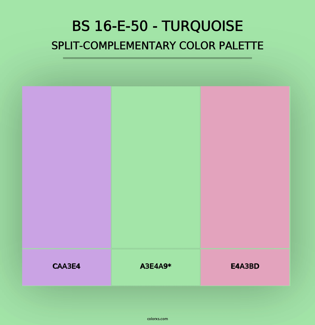 BS 16-E-50 - Turquoise - Split-Complementary Color Palette