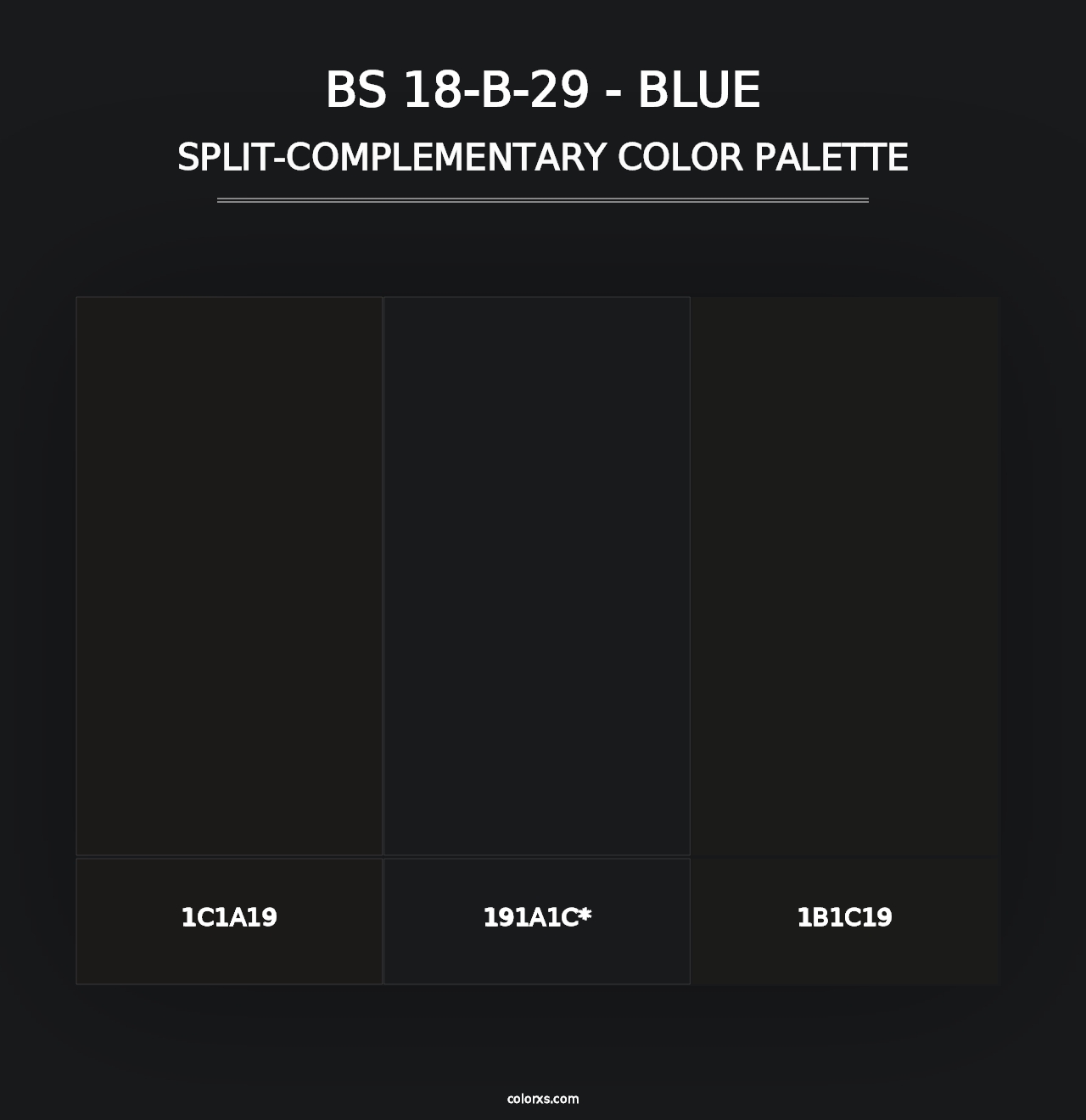 BS 18-B-29 - Blue - Split-Complementary Color Palette