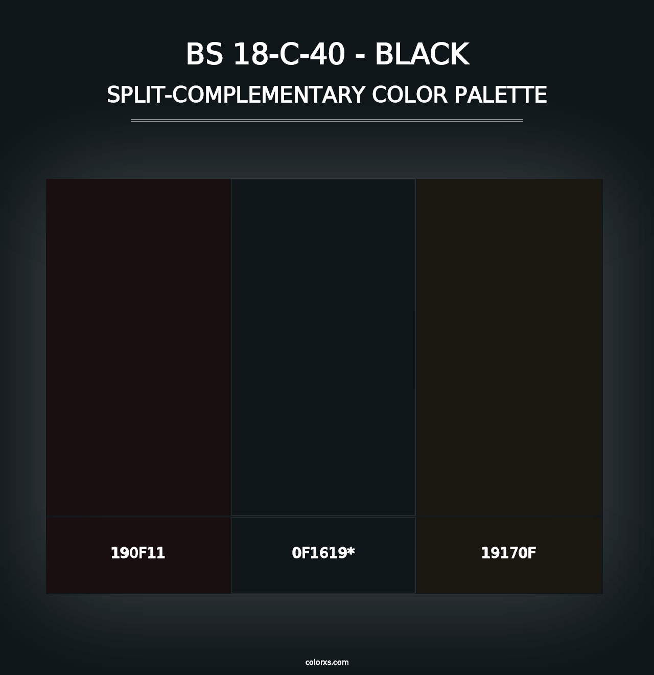 BS 18-C-40 - Black - Split-Complementary Color Palette