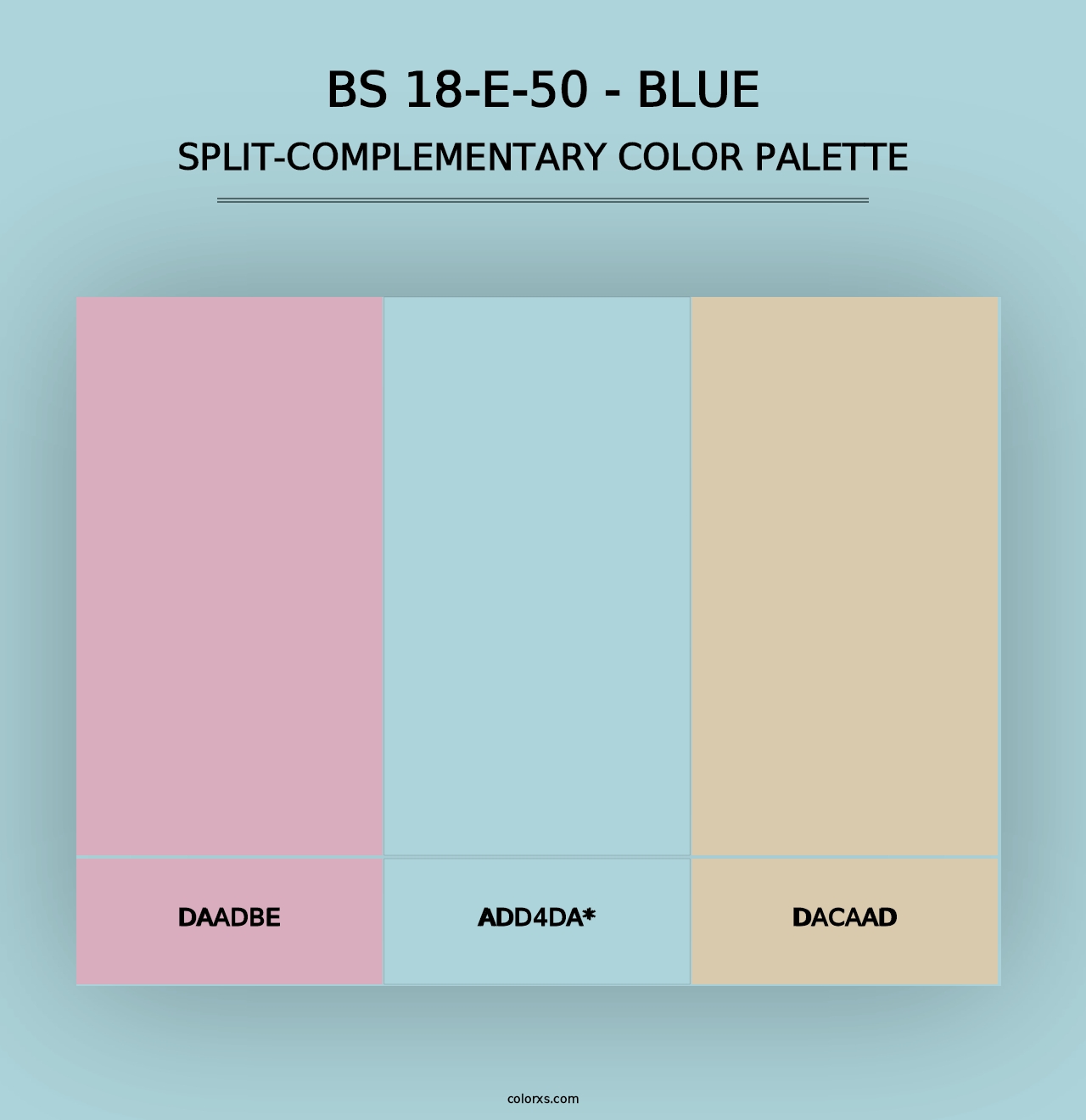 BS 18-E-50 - Blue - Split-Complementary Color Palette