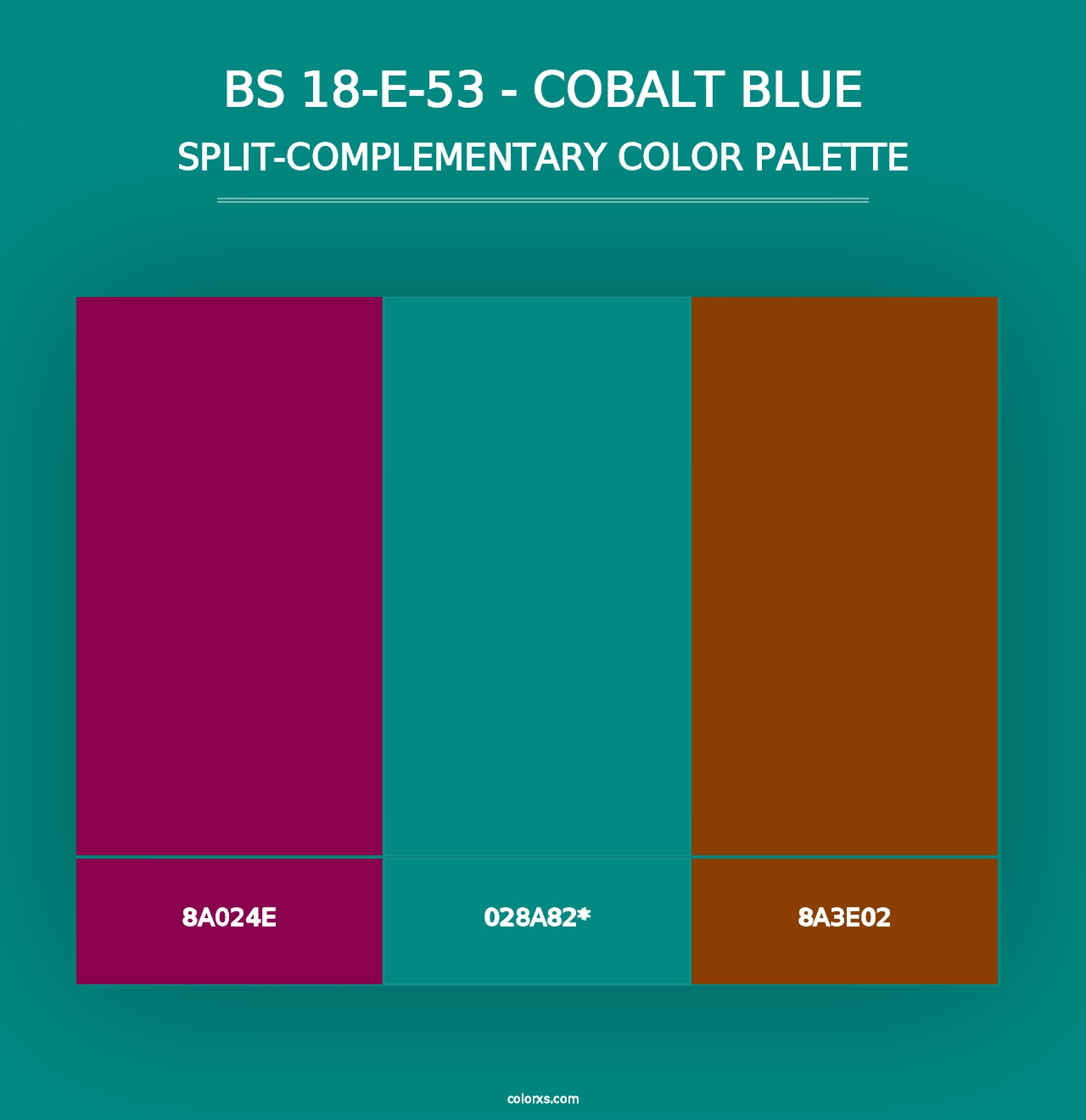 BS 18-E-53 - Cobalt Blue - Split-Complementary Color Palette