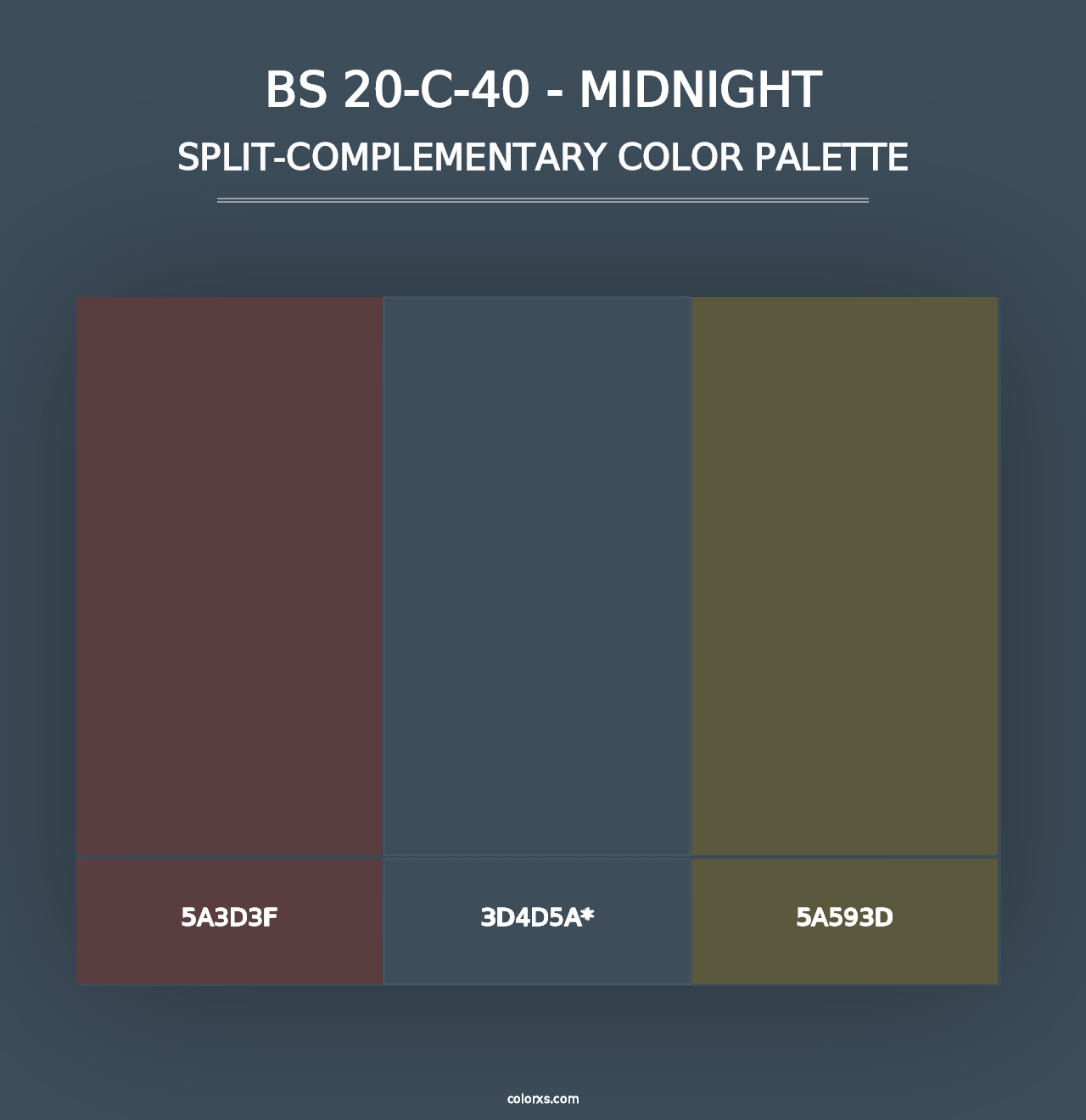 BS 20-C-40 - Midnight - Split-Complementary Color Palette