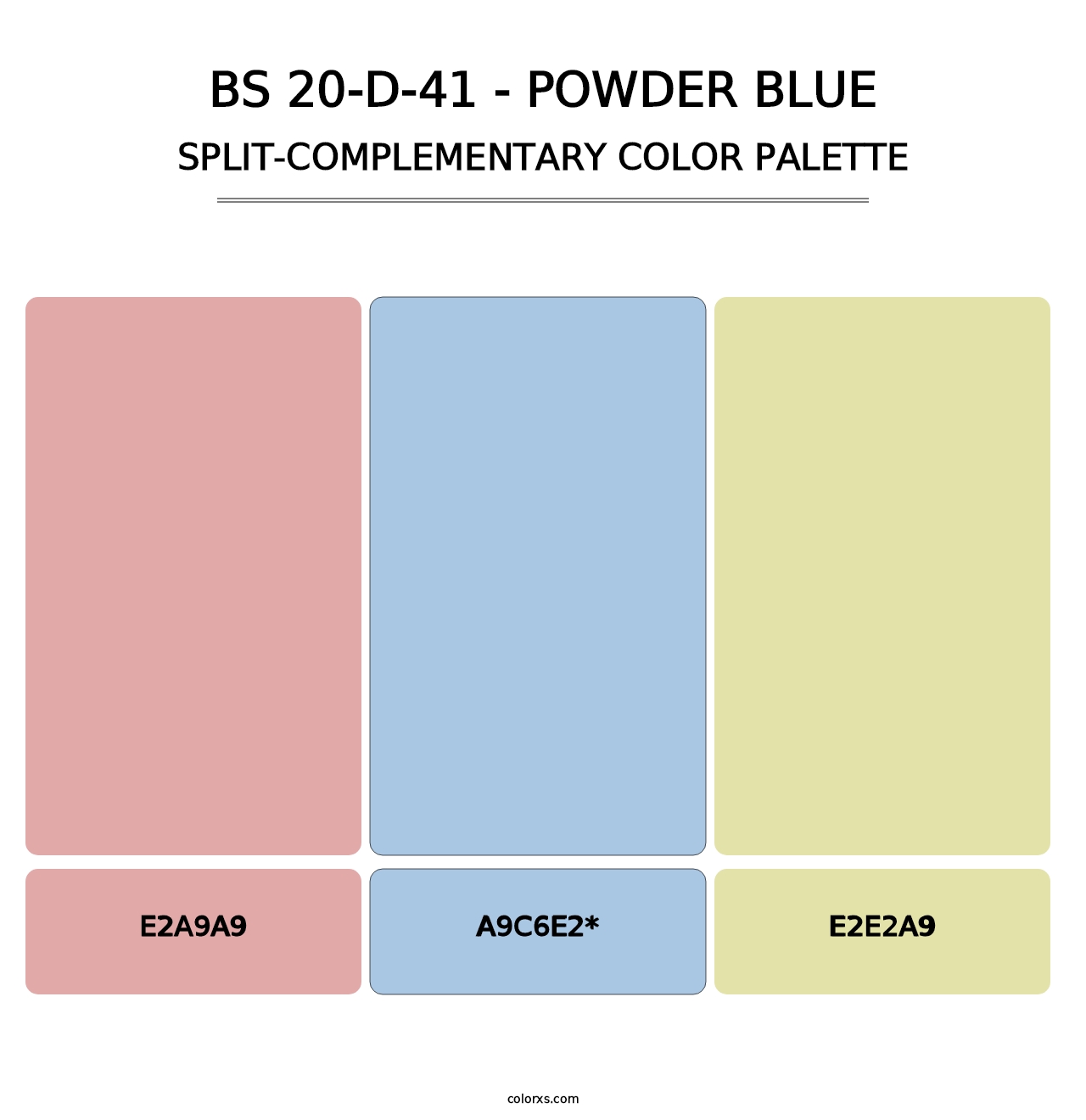 BS 20-D-41 - Powder Blue - Split-Complementary Color Palette