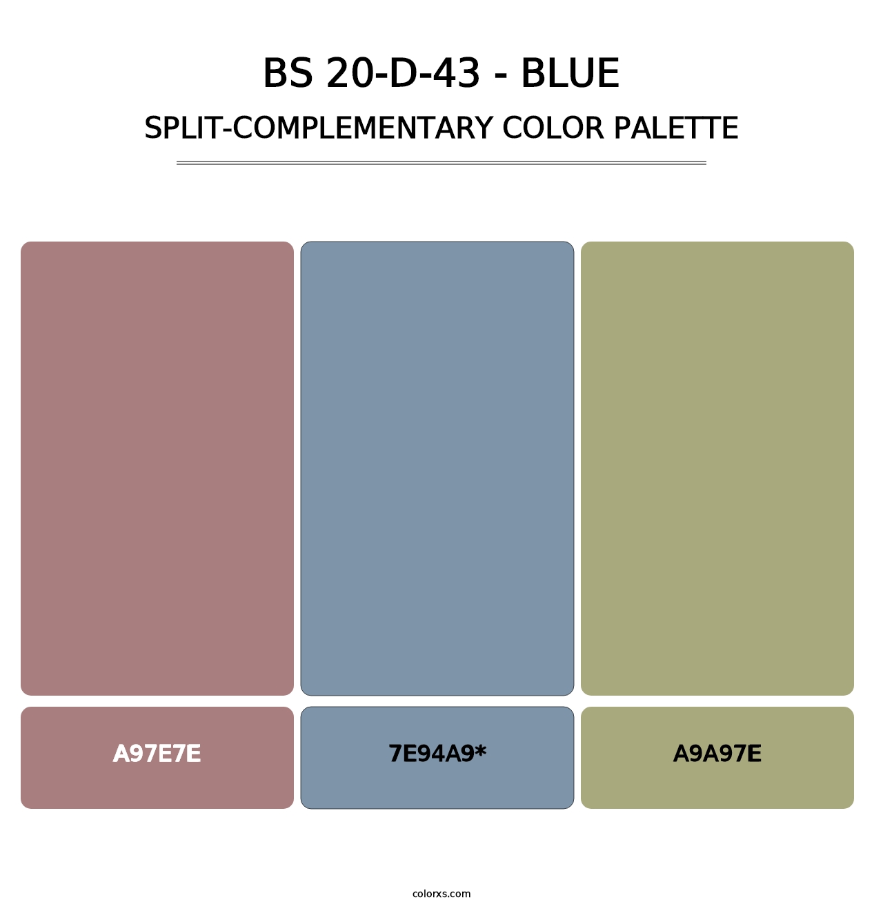 BS 20-D-43 - Blue - Split-Complementary Color Palette