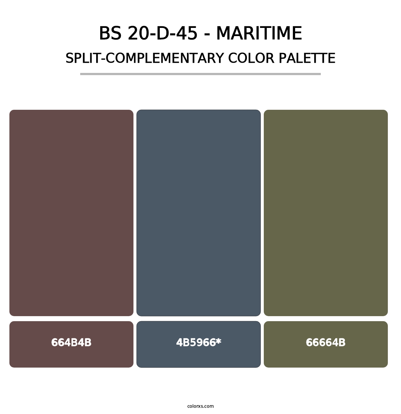 BS 20-D-45 - Maritime - Split-Complementary Color Palette