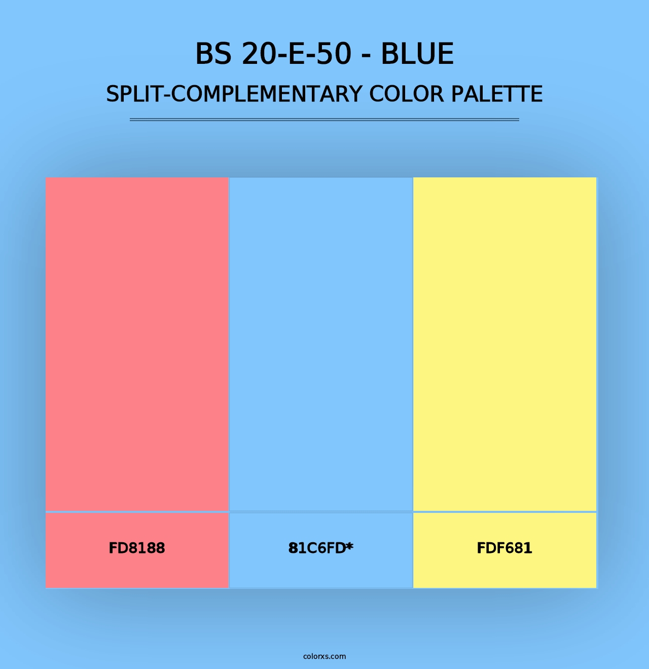 BS 20-E-50 - Blue - Split-Complementary Color Palette