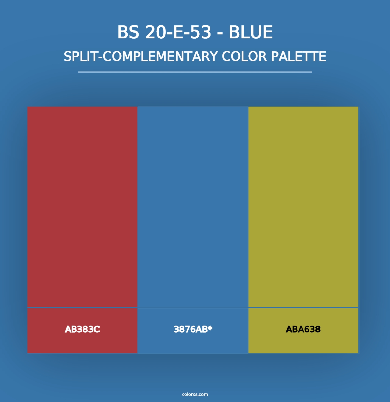 BS 20-E-53 - Blue - Split-Complementary Color Palette