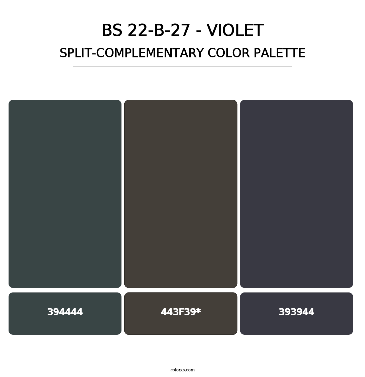 BS 22-B-27 - Violet - Split-Complementary Color Palette