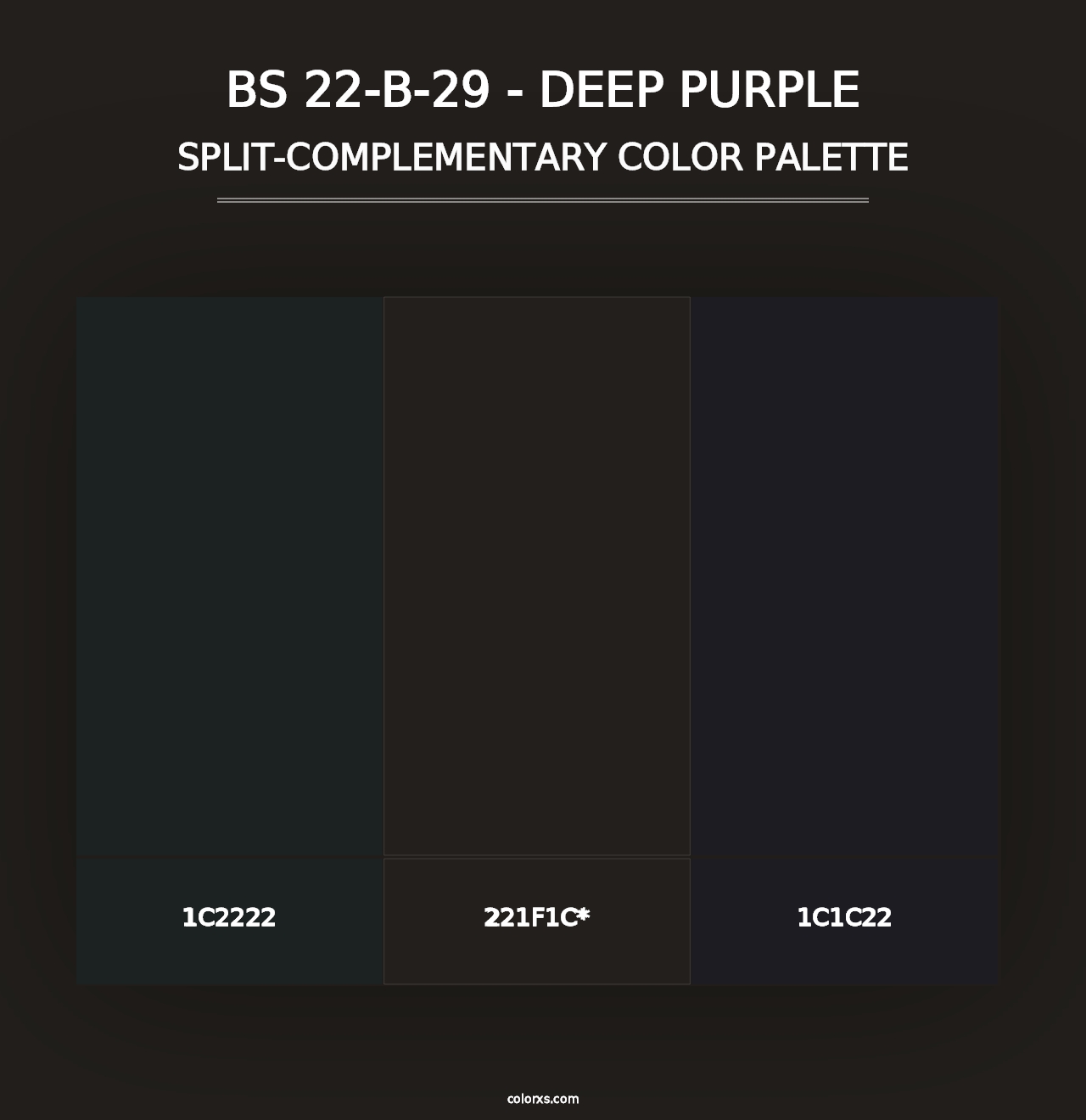 BS 22-B-29 - Deep Purple - Split-Complementary Color Palette