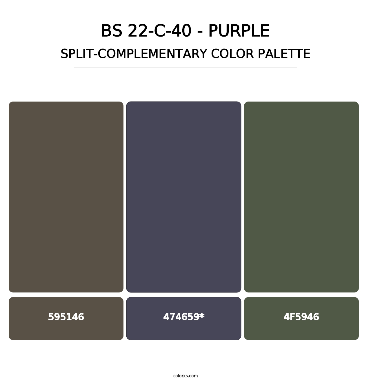 BS 22-C-40 - Purple - Split-Complementary Color Palette