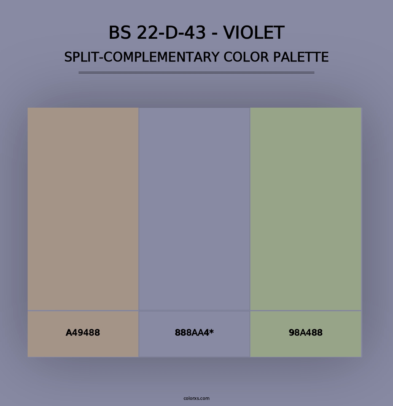 BS 22-D-43 - Violet - Split-Complementary Color Palette