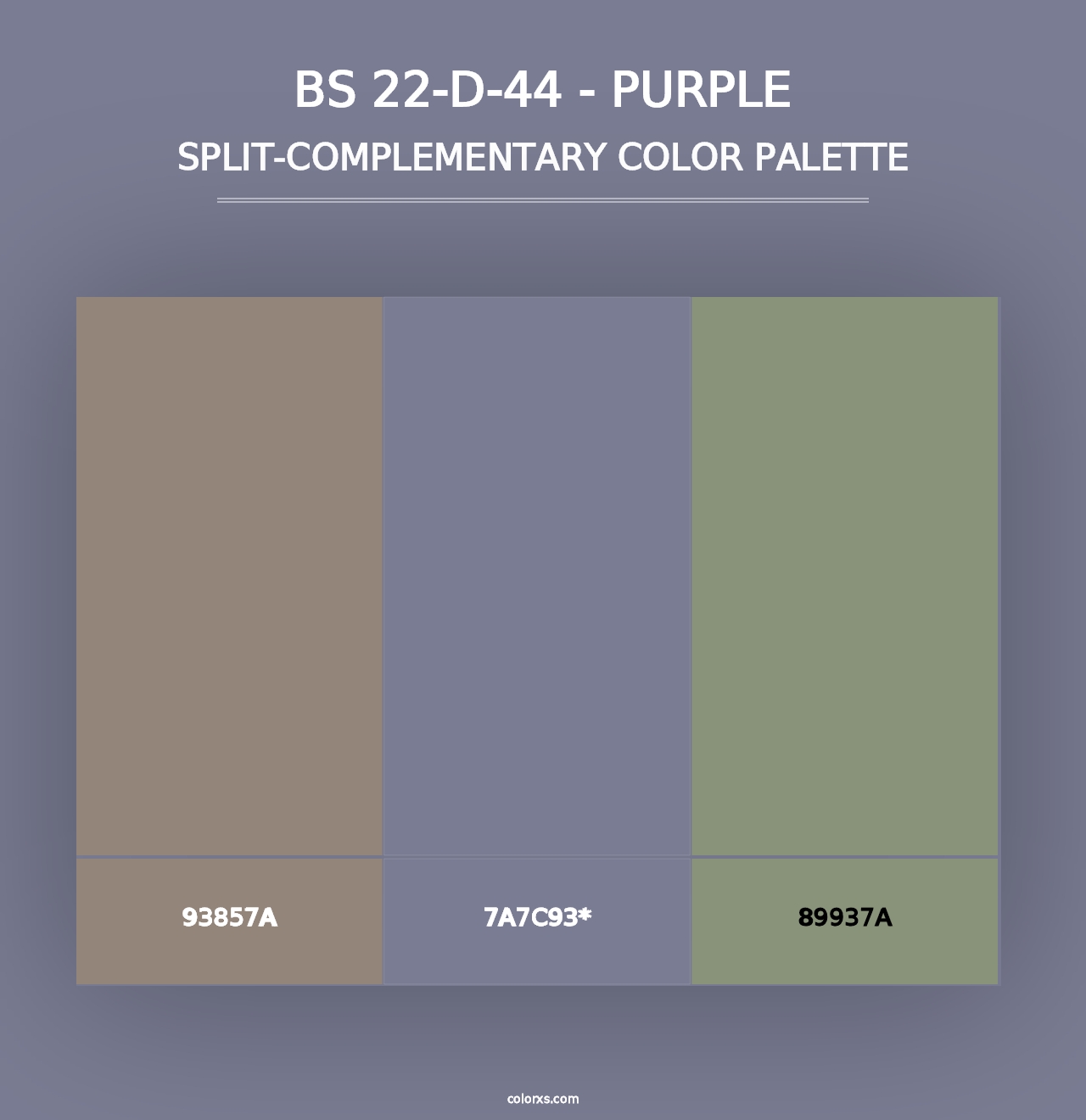 BS 22-D-44 - Purple - Split-Complementary Color Palette