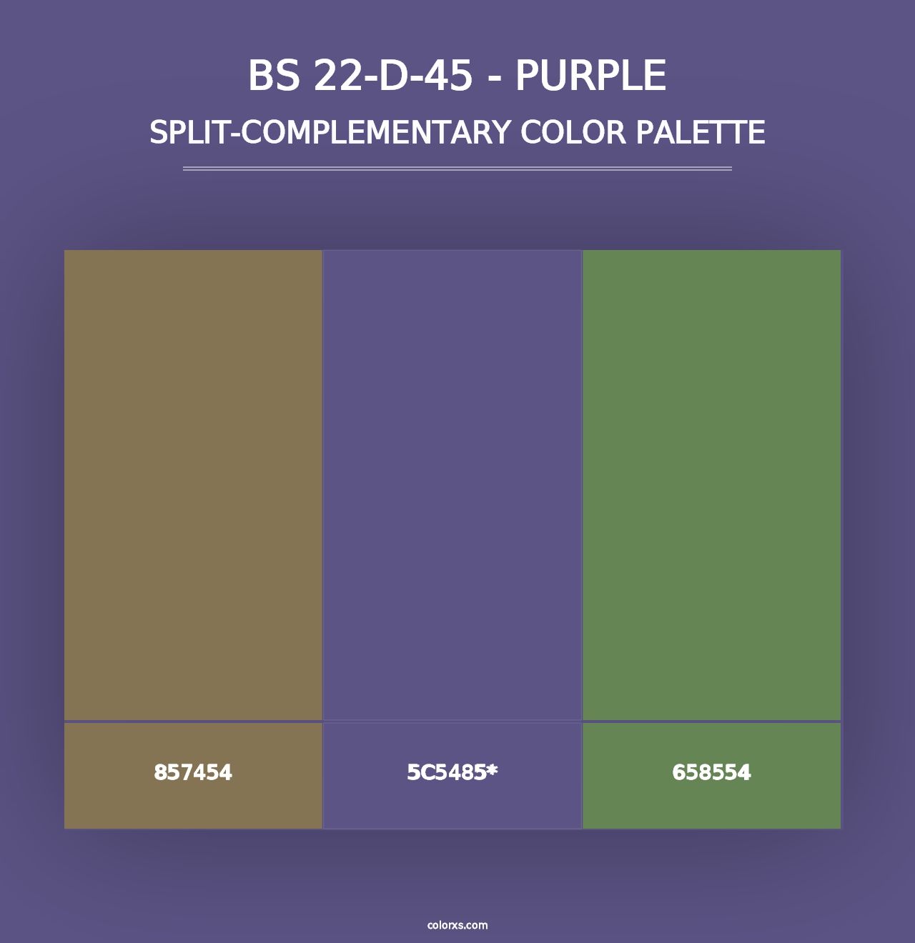 BS 22-D-45 - Purple - Split-Complementary Color Palette