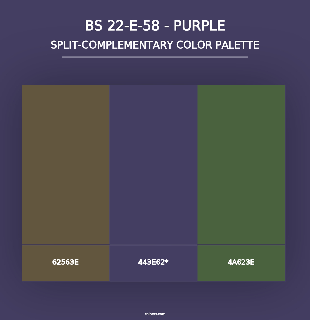 BS 22-E-58 - Purple - Split-Complementary Color Palette