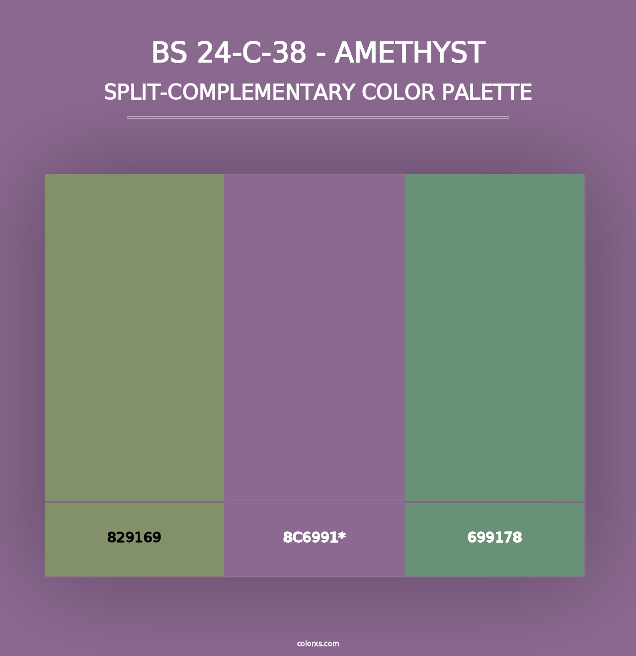 BS 24-C-38 - Amethyst - Split-Complementary Color Palette