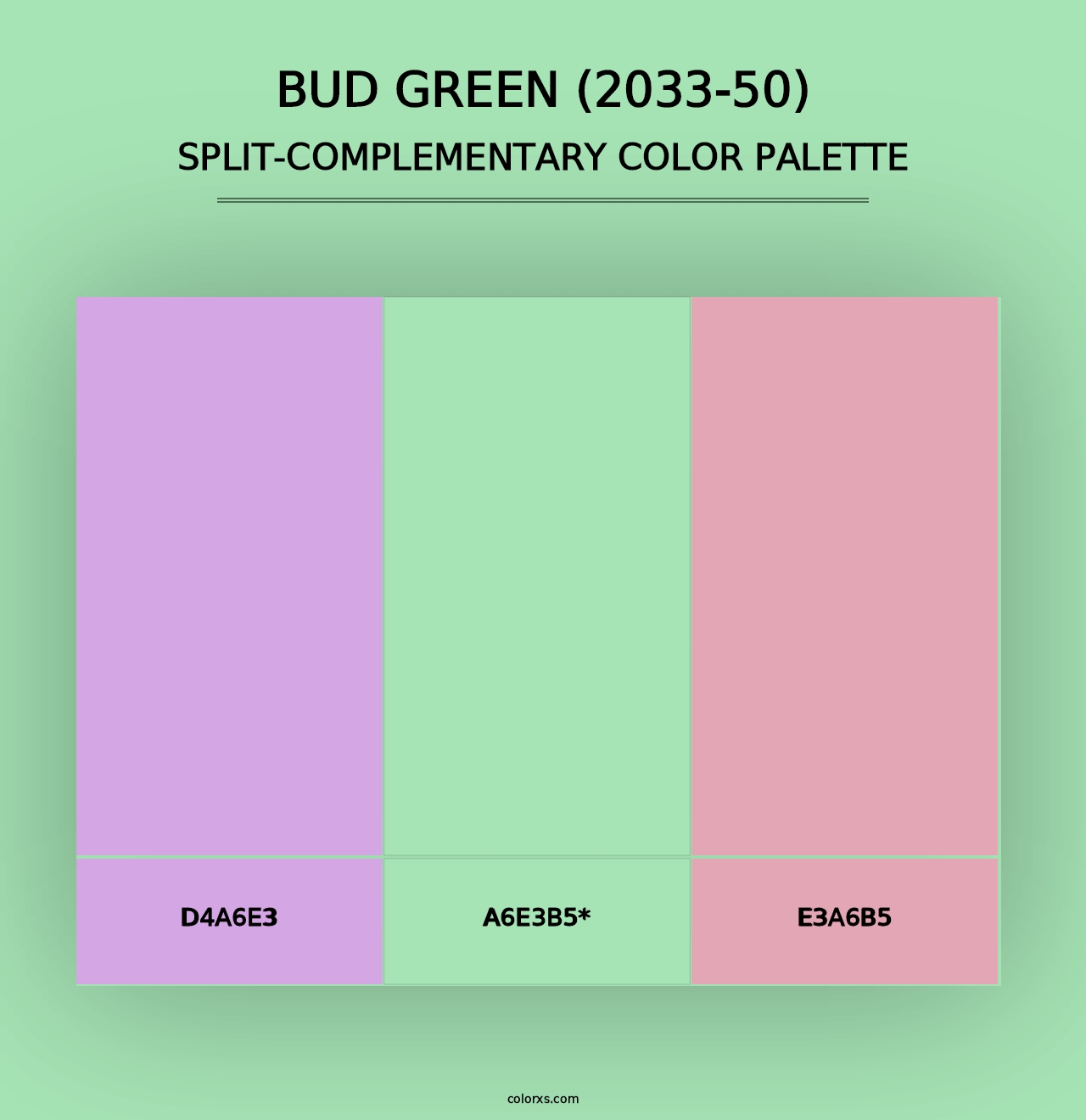 Bud Green (2033-50) - Split-Complementary Color Palette