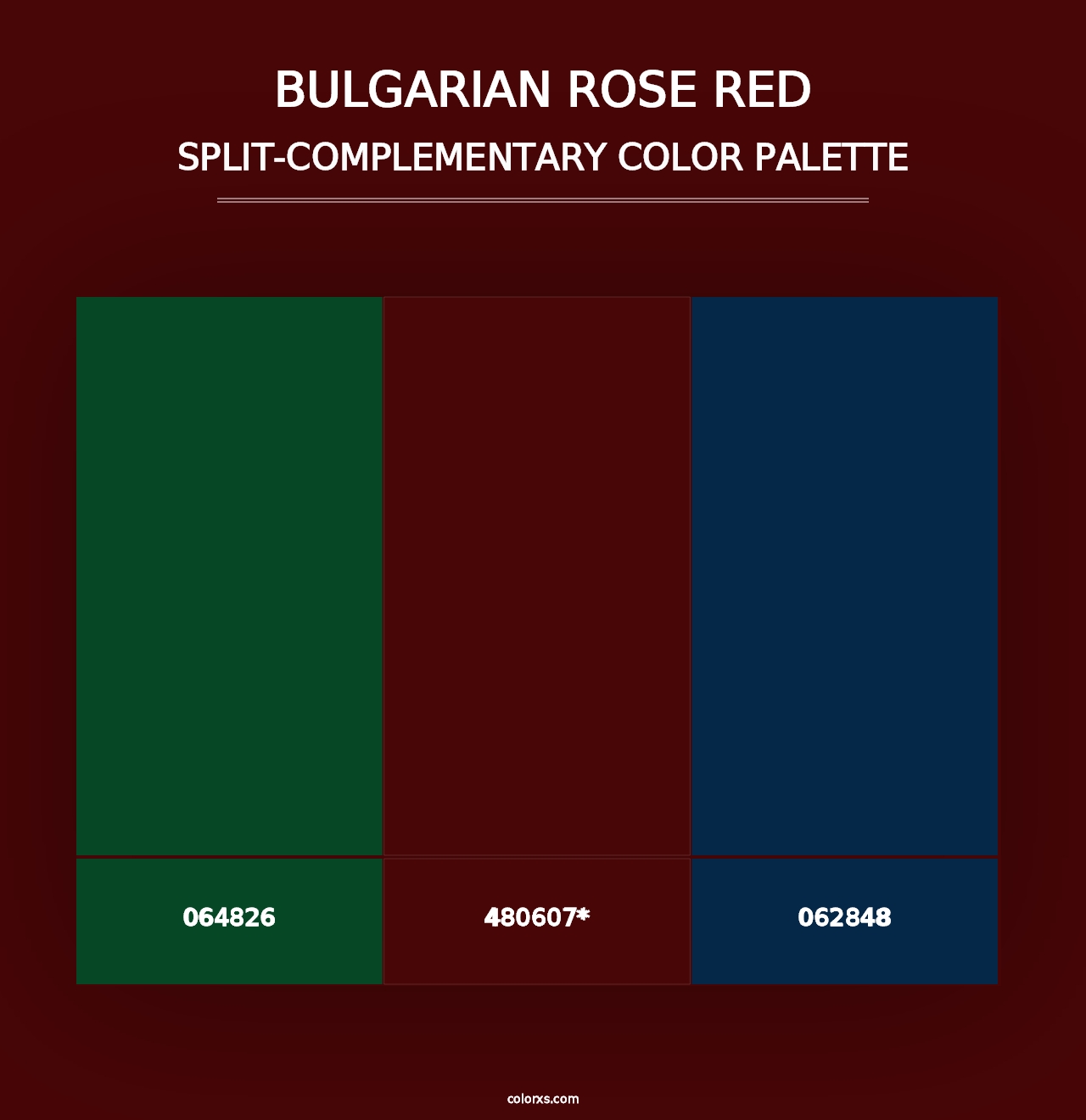 Bulgarian Rose Red - Split-Complementary Color Palette