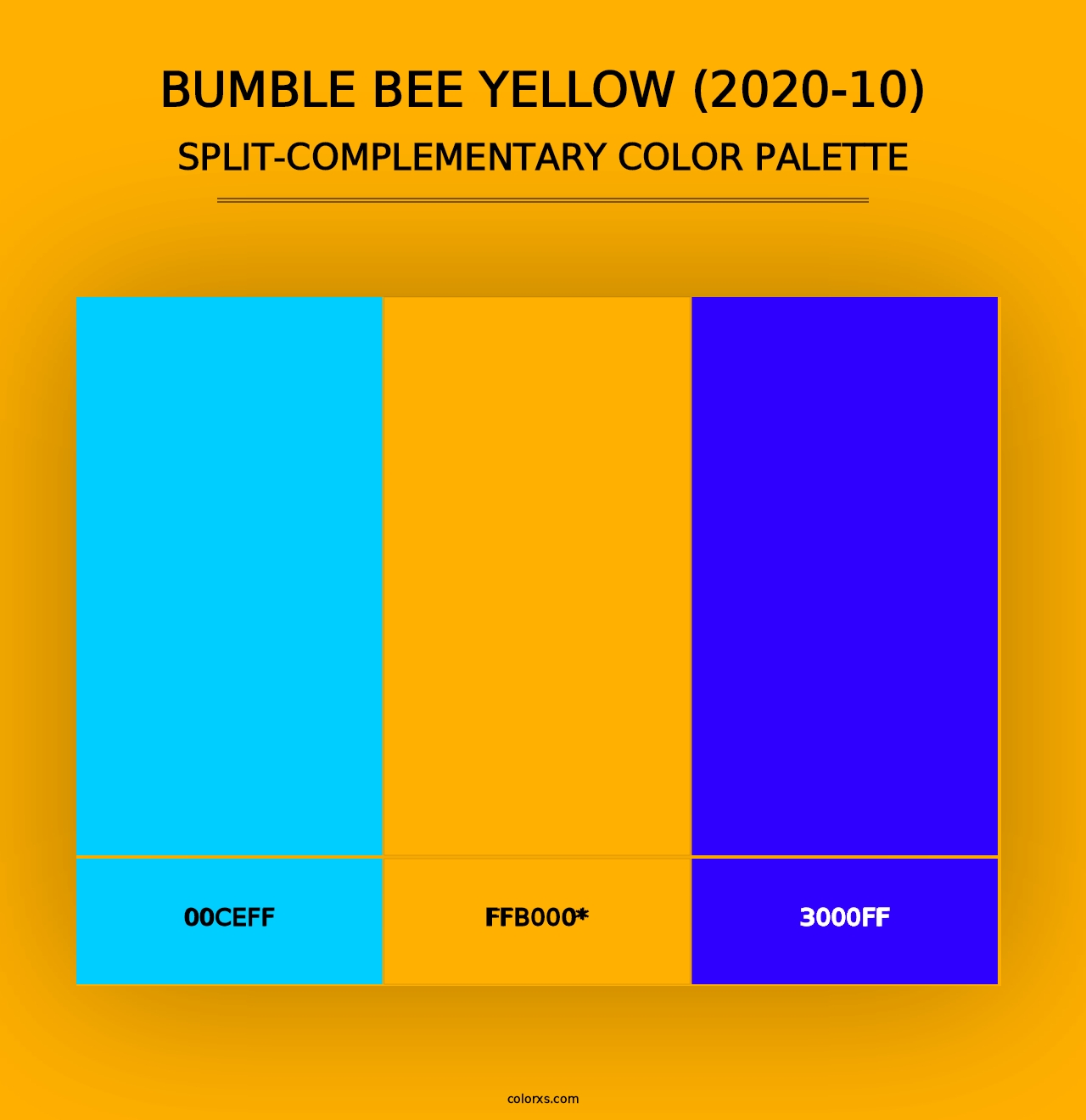 Bumble Bee Yellow (2020-10) - Split-Complementary Color Palette