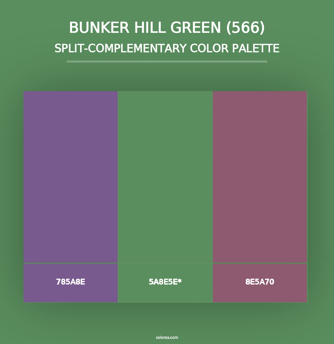 Bunker Hill Green (566) - Split-Complementary Color Palette