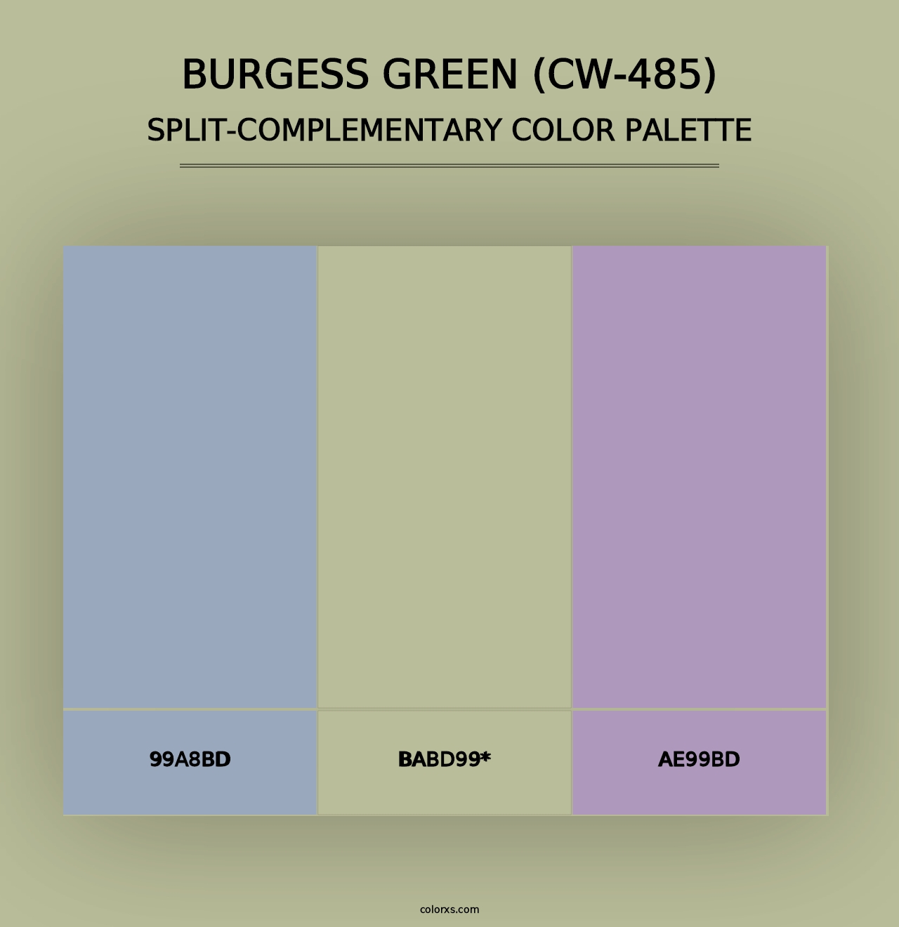 Burgess Green (CW-485) - Split-Complementary Color Palette