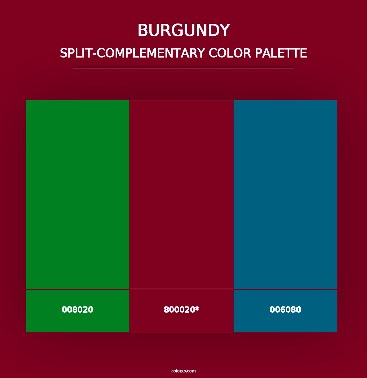 Burgundy - Split-Complementary Color Palette