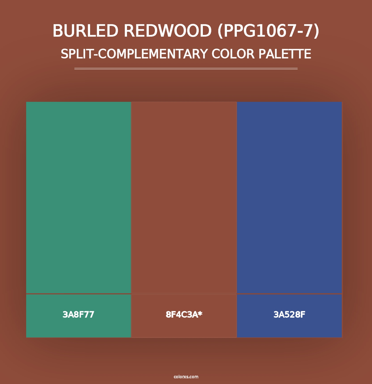 Burled Redwood (PPG1067-7) - Split-Complementary Color Palette