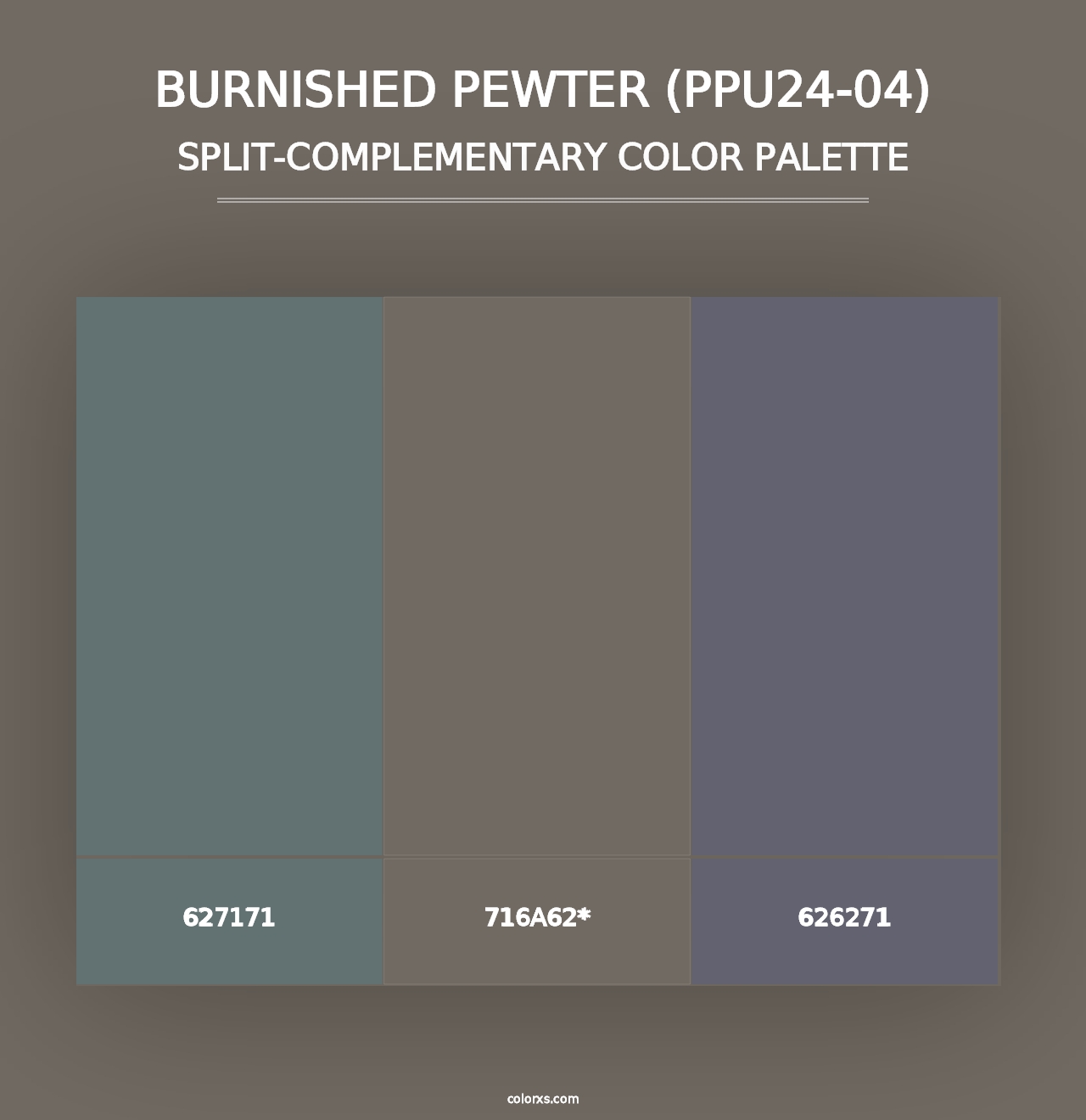 Burnished Pewter (PPU24-04) - Split-Complementary Color Palette