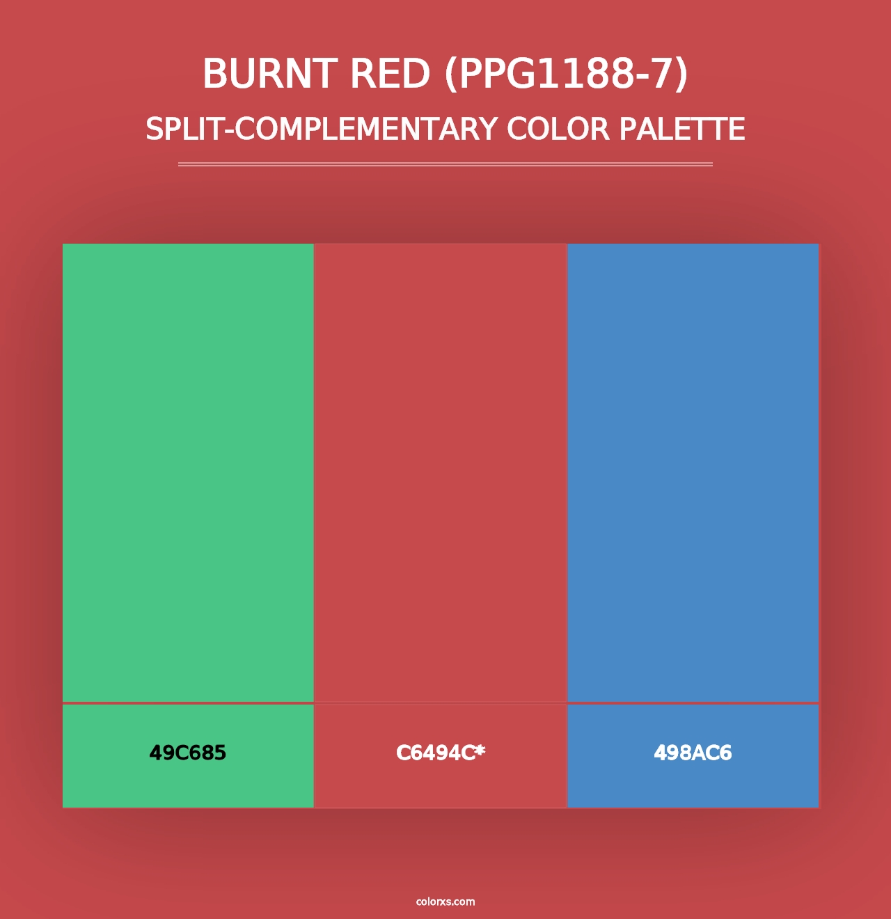 Burnt Red (PPG1188-7) - Split-Complementary Color Palette