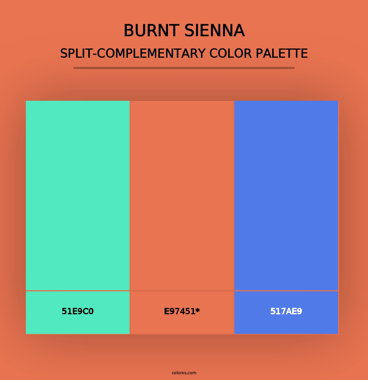 Burnt Sienna - Split-Complementary Color Palette