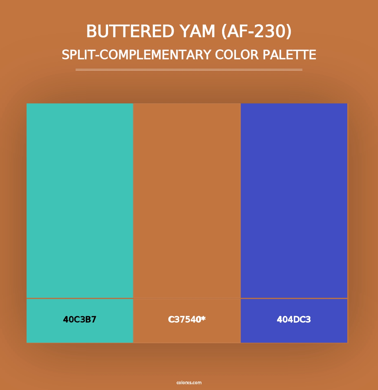 Buttered Yam (AF-230) - Split-Complementary Color Palette