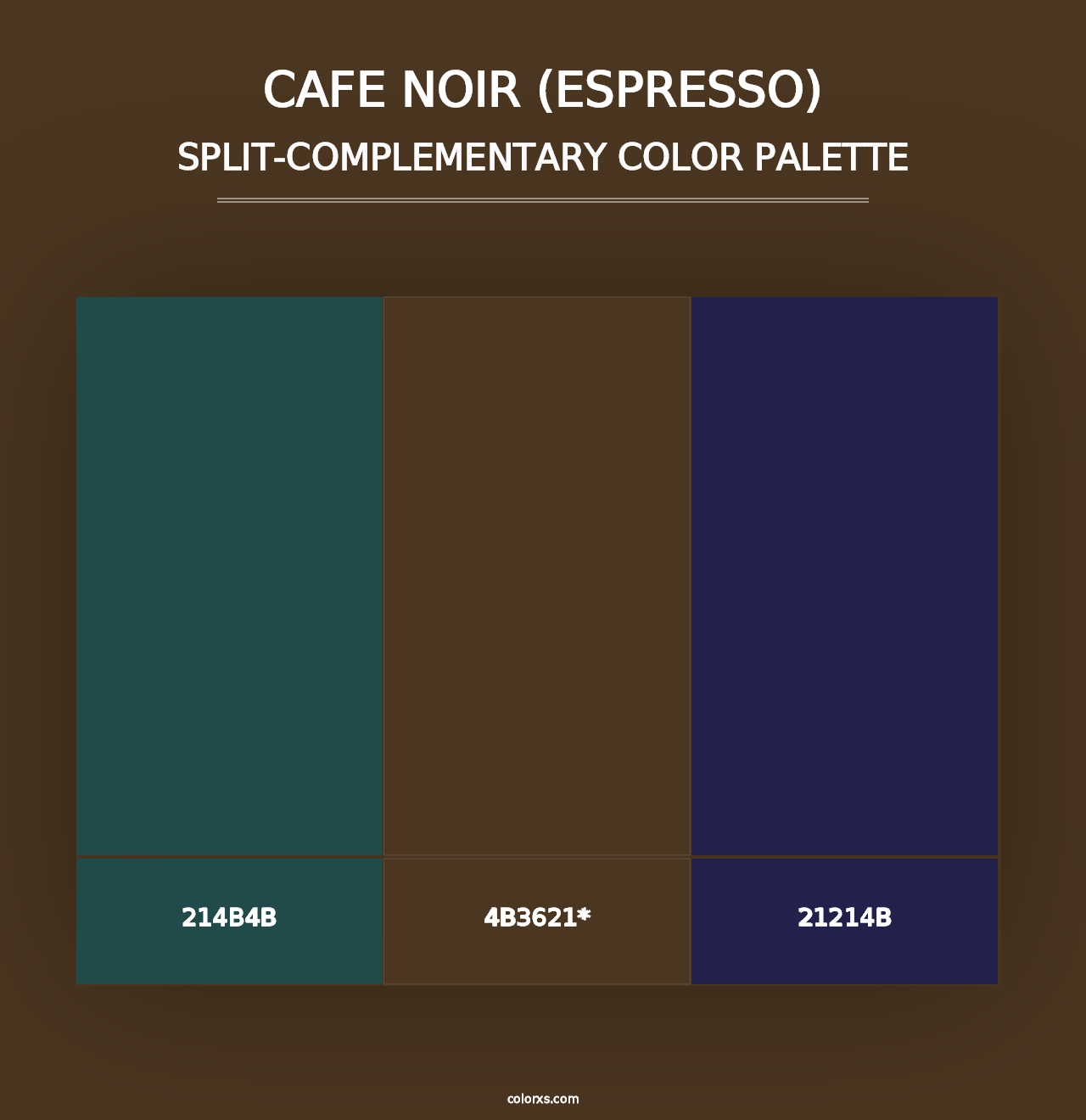 Cafe Noir (Espresso) - Split-Complementary Color Palette