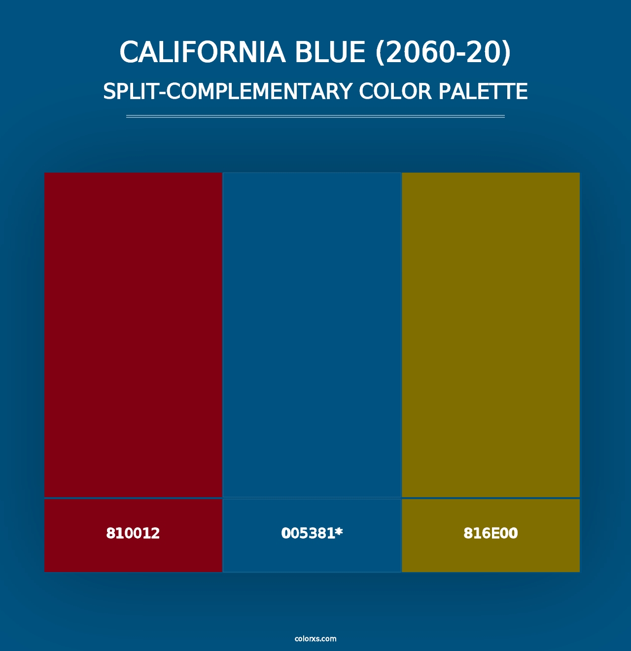 California Blue (2060-20) - Split-Complementary Color Palette