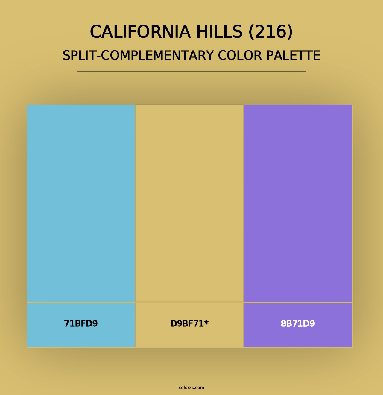 California Hills (216) - Split-Complementary Color Palette