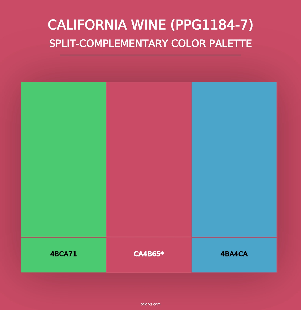 California Wine (PPG1184-7) - Split-Complementary Color Palette