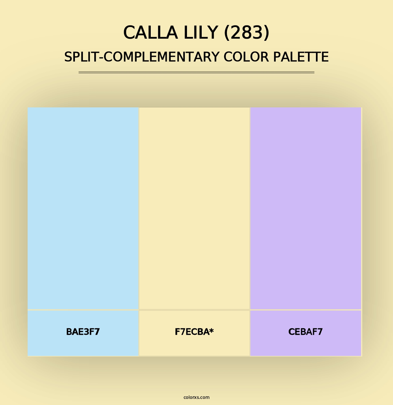 Calla Lily (283) - Split-Complementary Color Palette