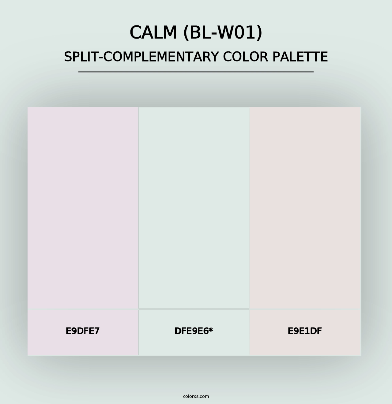 Calm (BL-W01) - Split-Complementary Color Palette