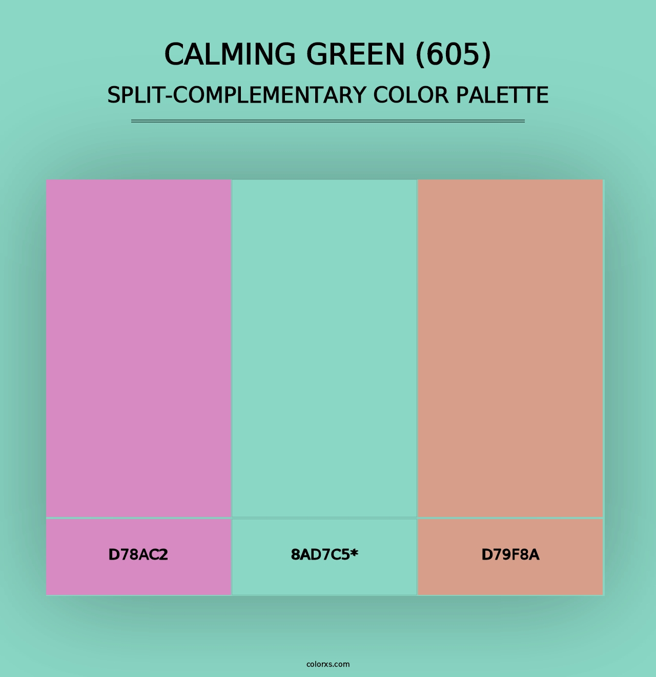 Calming Green (605) - Split-Complementary Color Palette