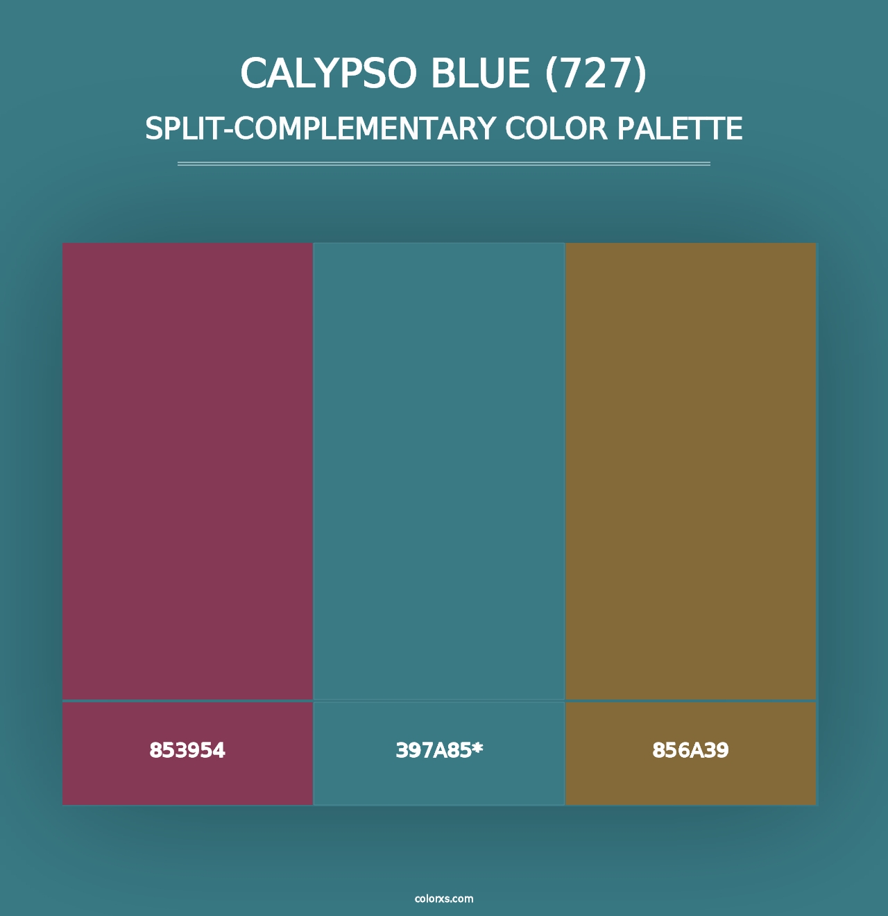 Calypso Blue (727) - Split-Complementary Color Palette