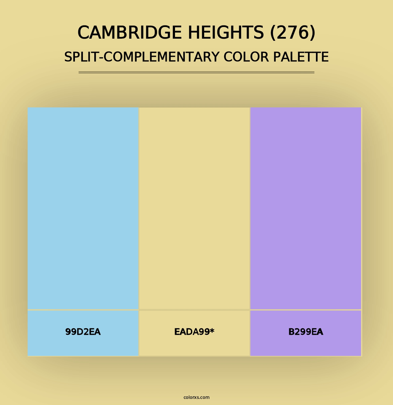 Cambridge Heights (276) - Split-Complementary Color Palette