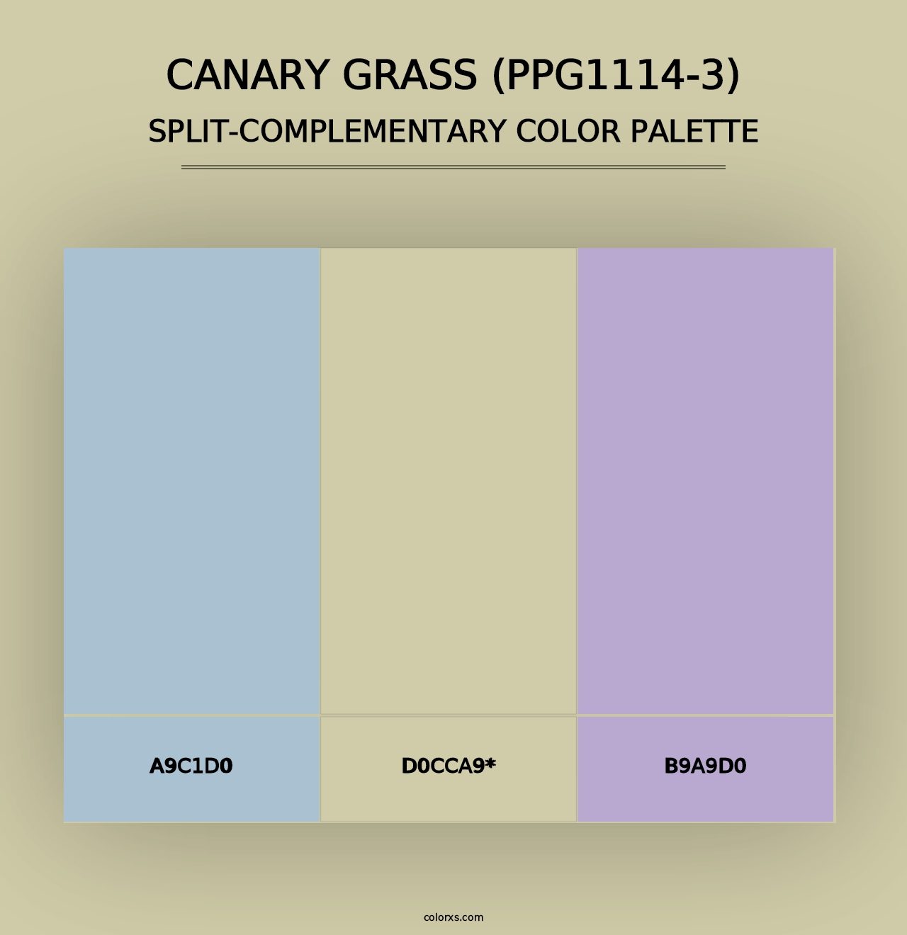 Canary Grass (PPG1114-3) - Split-Complementary Color Palette