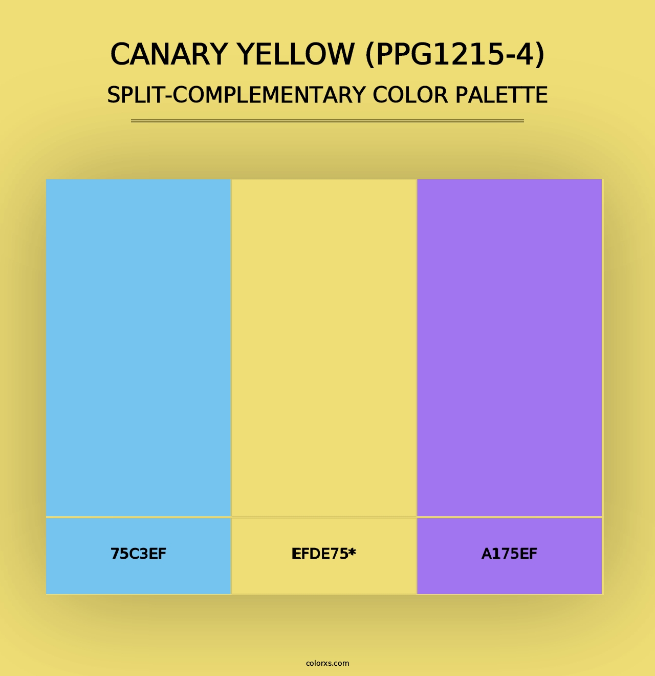 Canary Yellow (PPG1215-4) - Split-Complementary Color Palette